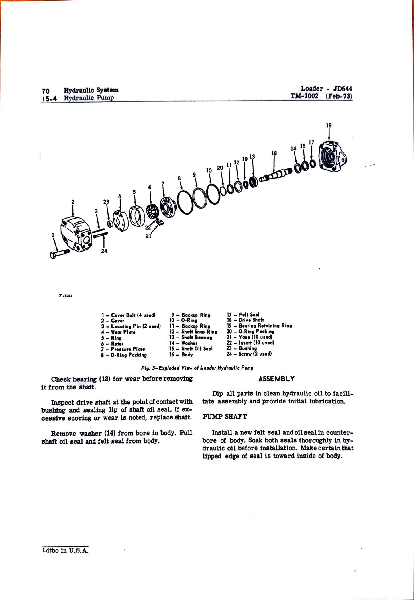 John Deere JD554 and JD544A Loaders Technical Manual TM1002 - digital version