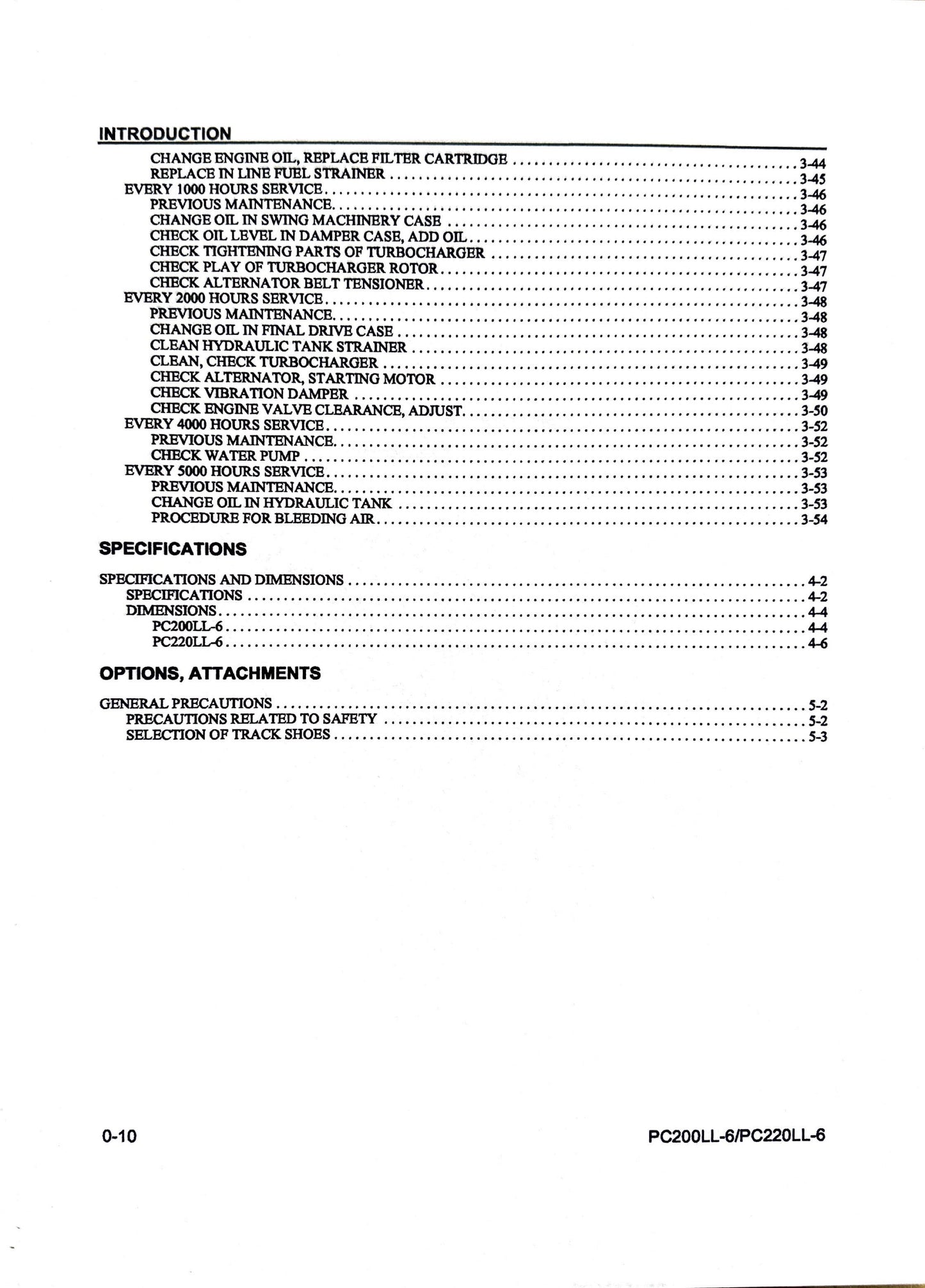 Komatsu PC200LL-6 and PC220LL-6 Logging Excavator Operation & Maintenance Manual - CEAM008400 Digital version