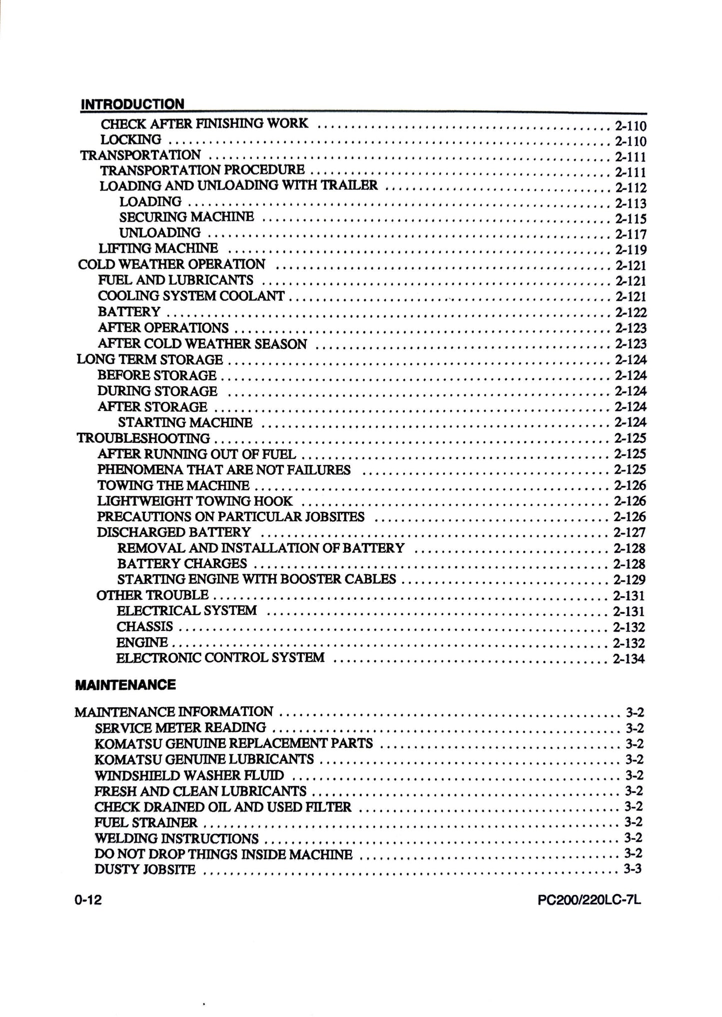 Komatsu Galeo PC200LC-7L and PC220LC-7L Hydraulic Excavator Operation & Maintenance Manual - CEAM008600 Digital version
