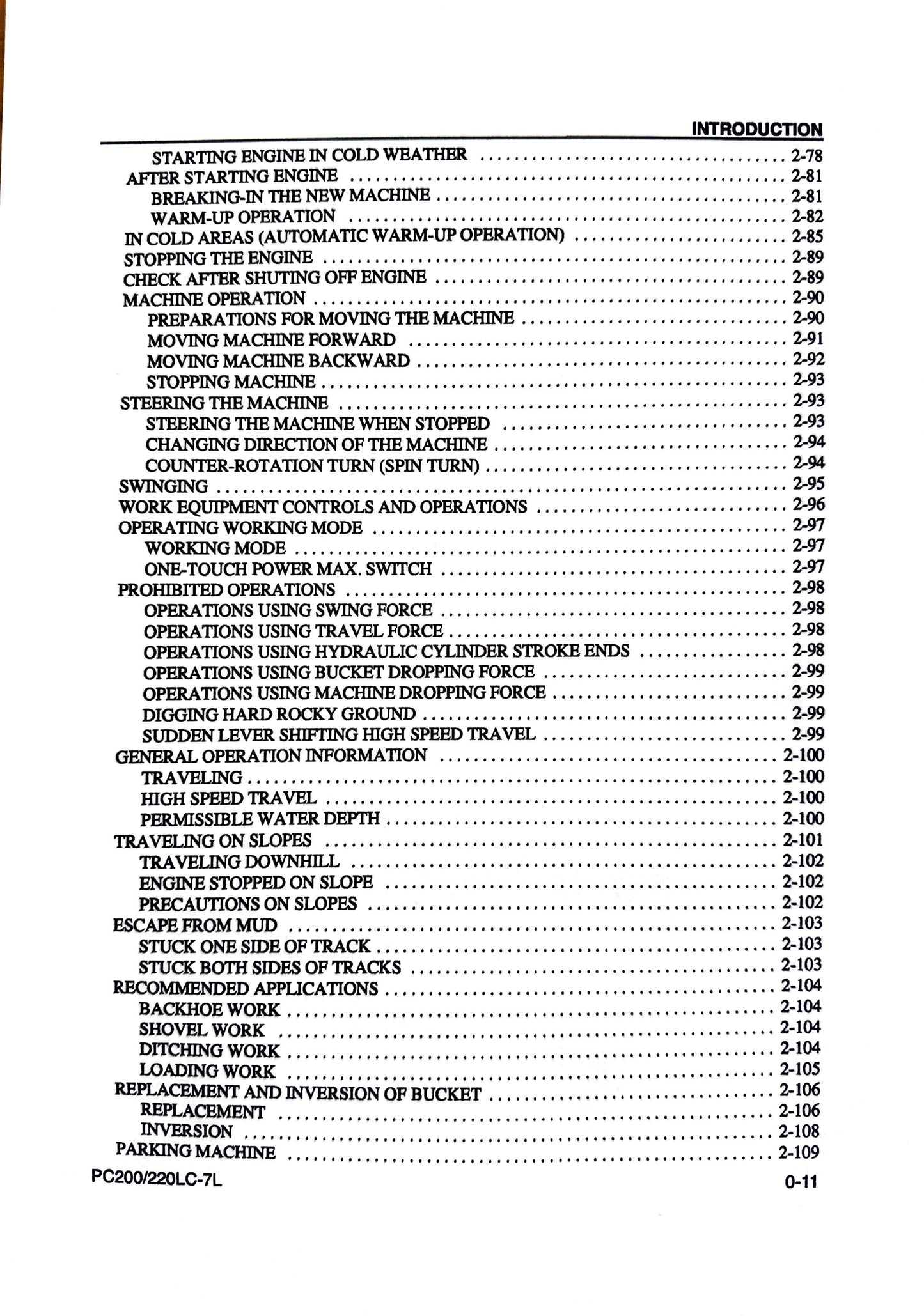 Komatsu Galeo PC200LC-7L and PC220LC-7L Hydraulic Excavator Operation & Maintenance Manual - CEAM008600 Digital version