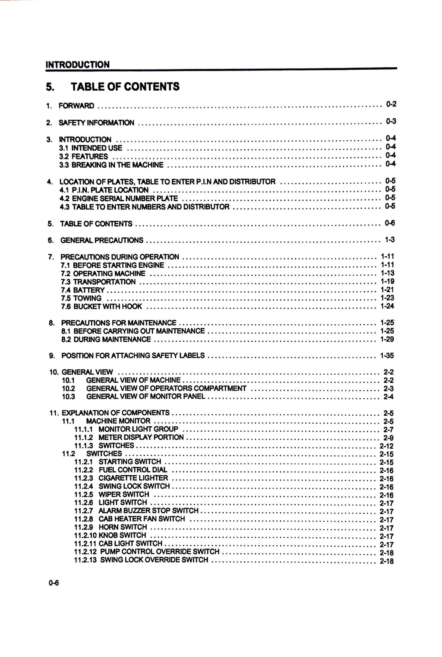 Komatsu PC200Z-6LE Hydraulic Excavator Operation & Maintenance Manual - CEAM001800 Digital version