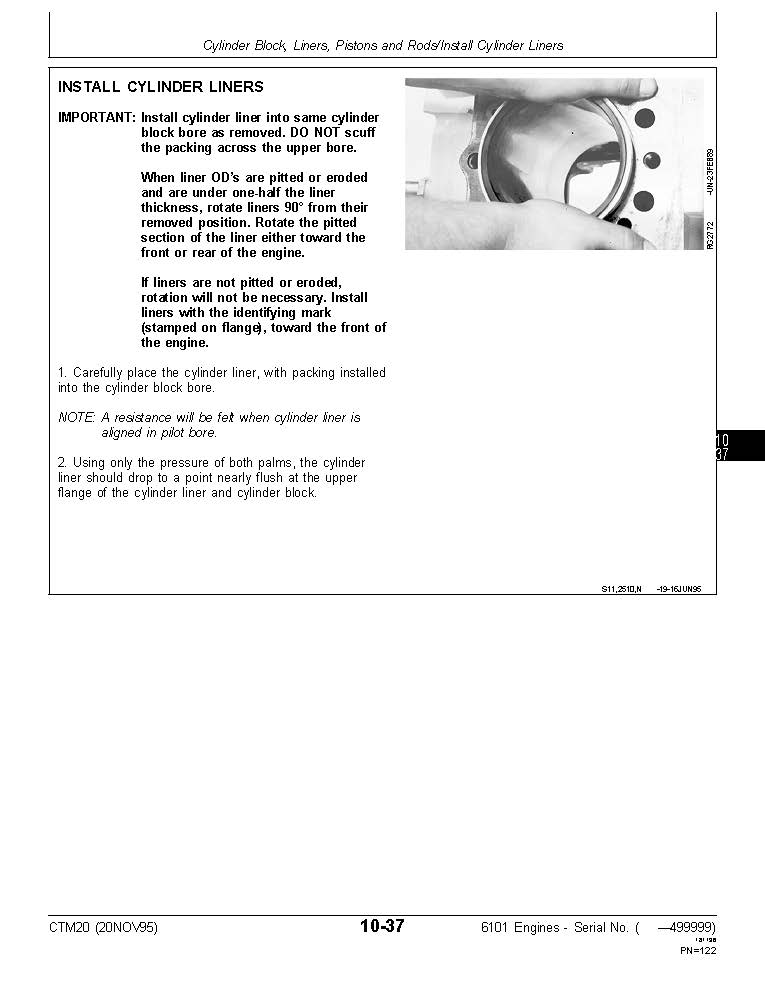 John Deere Series 500, 6101 Diesel Engines Component Technical Manual CTM20 Digital version
