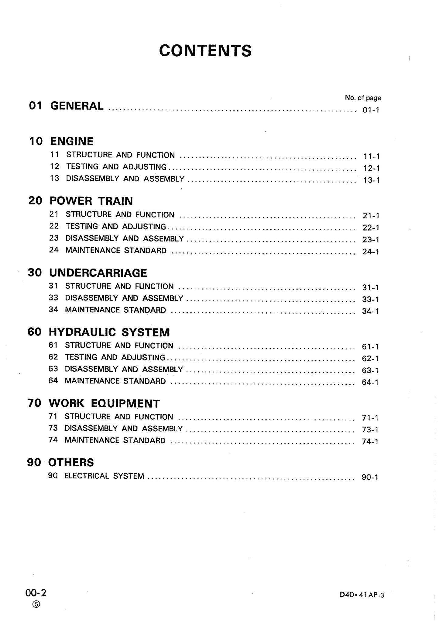 Komatsu D40A,P-3, D41A,E,P-3, D41A-3A Shop manual - digital copy SEBM0120C07