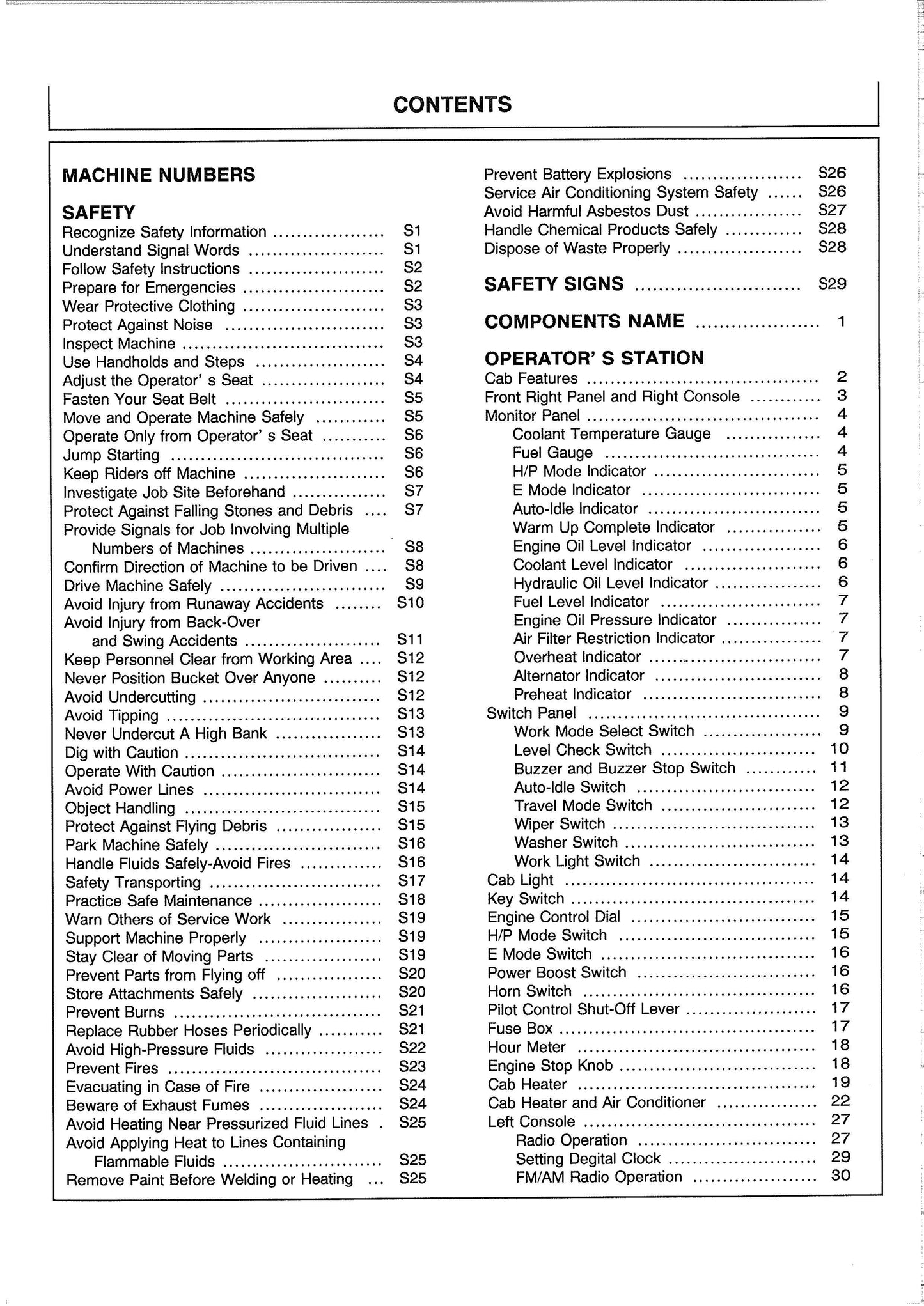 Hitachi EX200-5, EX200LC-5, EX210H-5, EX210LCH-5 Excavator Operator’s Manual - EM14M-1-3 Digital version