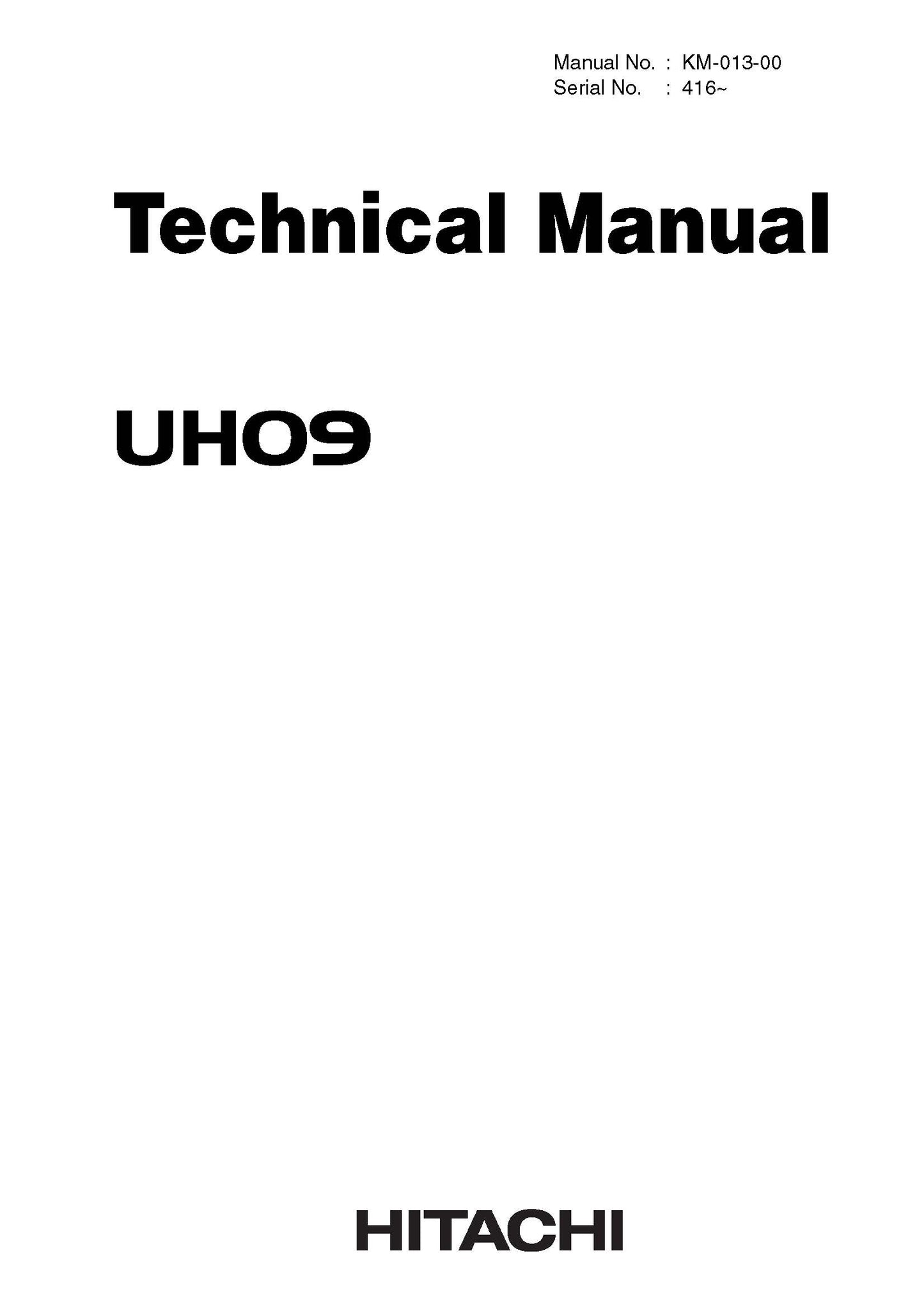 Hitachi UH09 Technical Manual - KM-013-00 Digital version