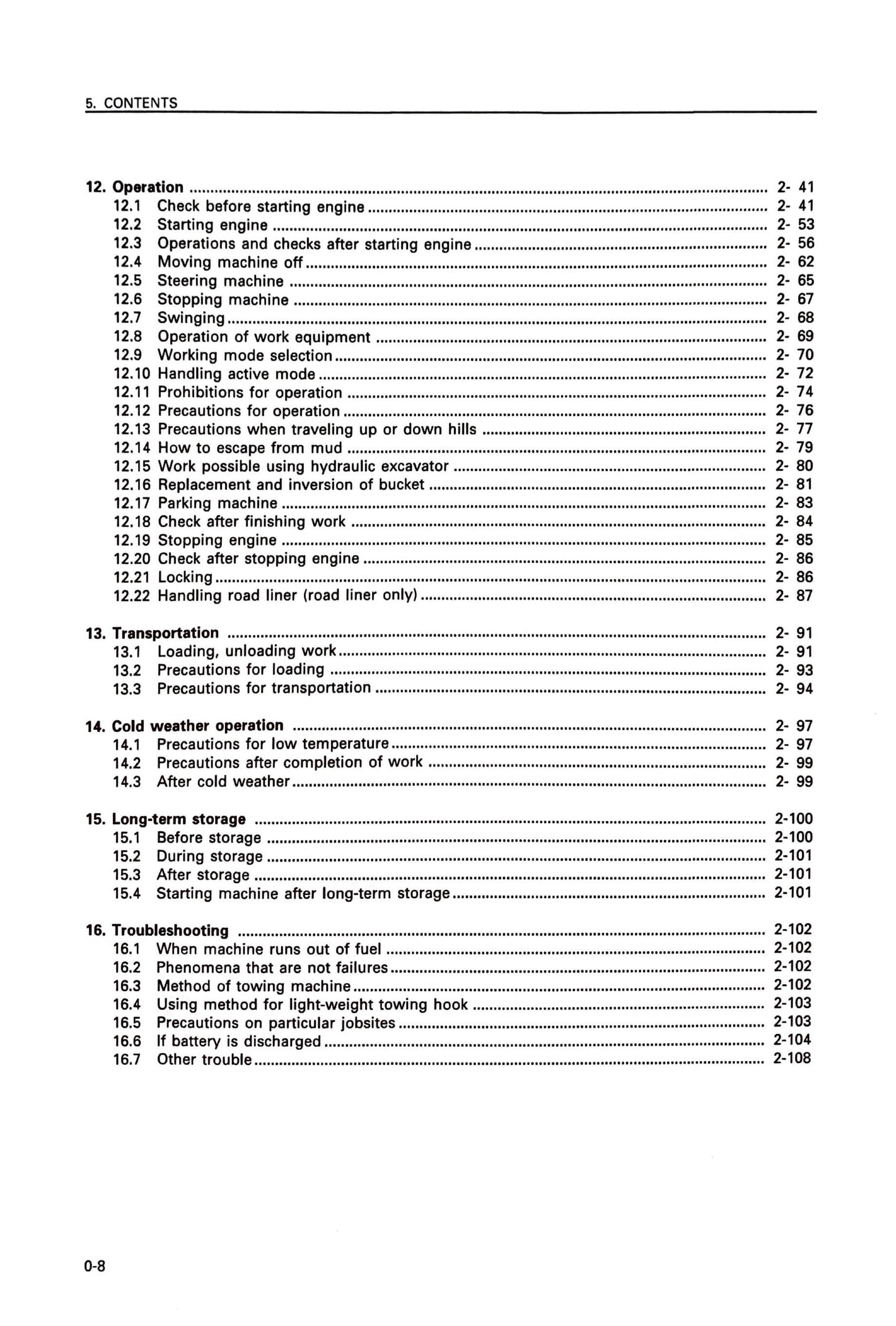 Komatsu PC100-6, PC100L-6, PC120-6, PC120LC-6, PC130-6 Mighty Hydraulic Excavators Operation & Maintenance Manual - SEAM002212T Digital version