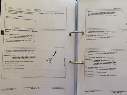 John Deere 570B Motor Grader Repair manual  TM1400 - physical product