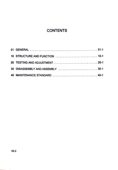 Komatsu PC200, PC200LC-6, PC210LC-6, PC220LC-6, PC250LC-6 Hydraulic Excavators Shop Manual - CEBM000102  Digital version