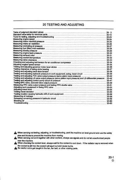 Komatsu PC200, PC200LC-6, PC210LC-6, PC220LC-6, PC250LC-6 Hydraulic Excavators Shop Manual - CEBM000102  Digital version