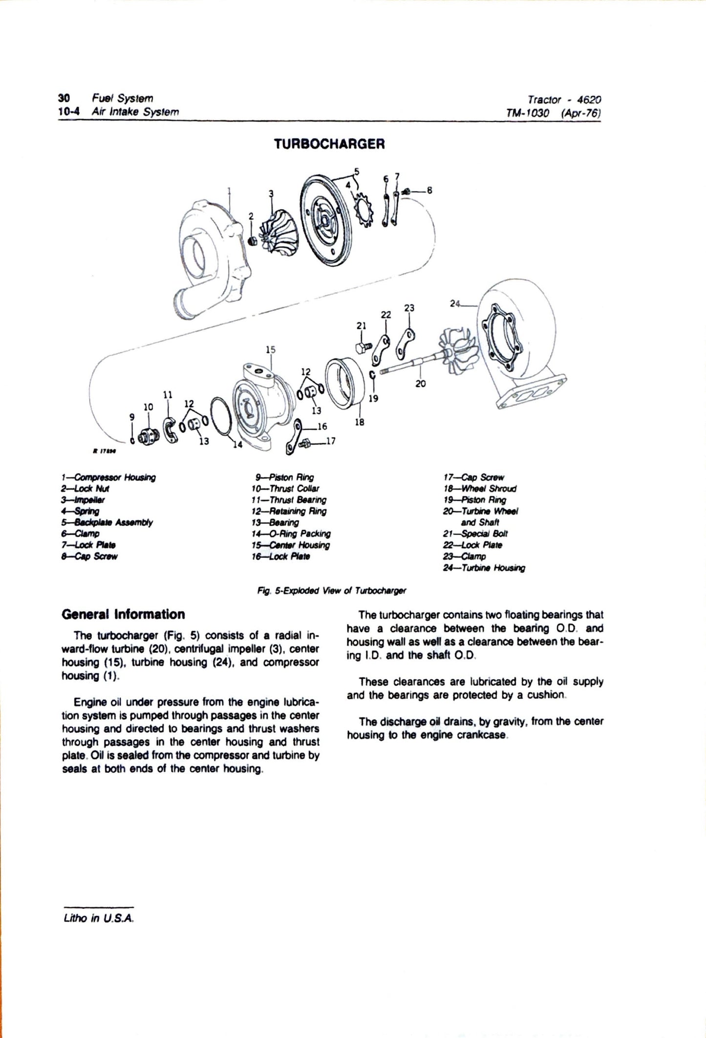 John Deere 4620 Tractor Technical manual TM1030 - digital version