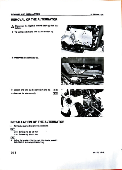 Komatsu PC12R-8 and PC15R-8 hydraulic excavators Shop manual - digital version. WEBM000100