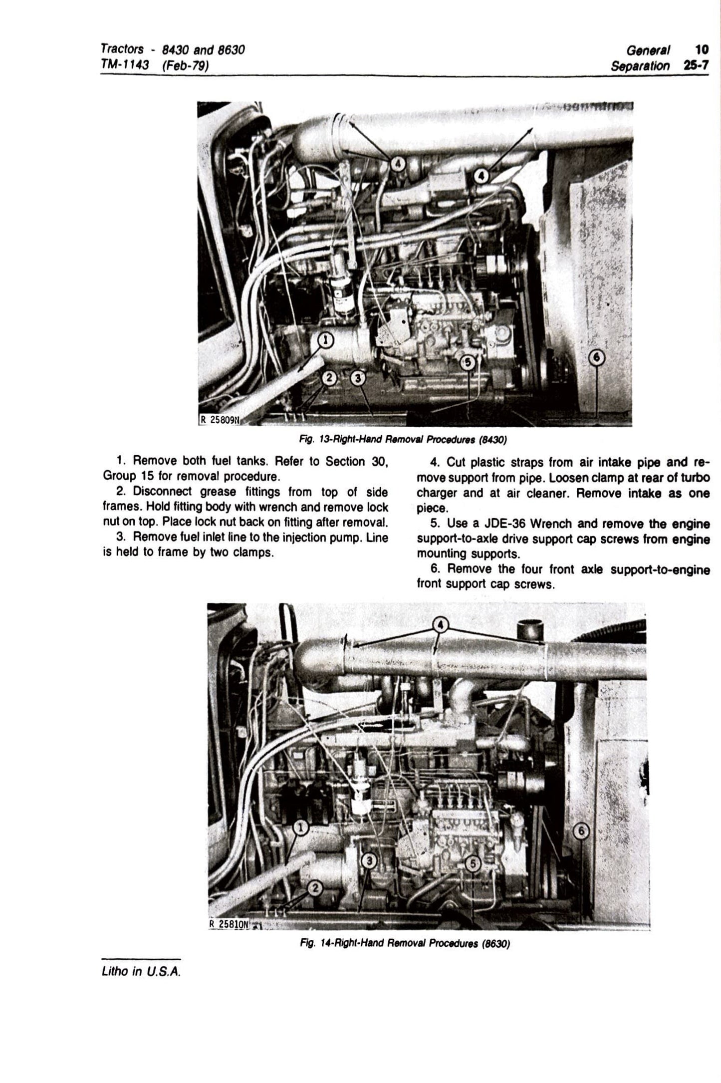 John Deere 8430 and 8630 Tractors Technical manual TM1143 - digital version