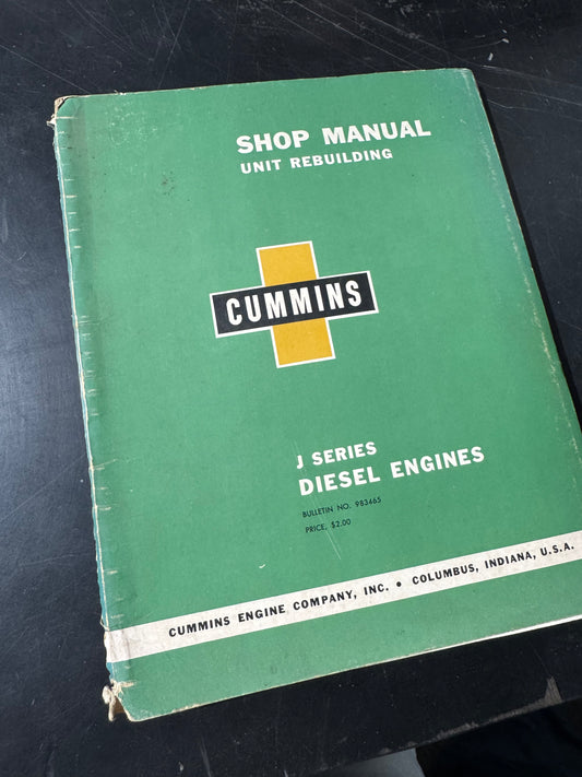 Cummins J series diesel engine Shop manual - physical product