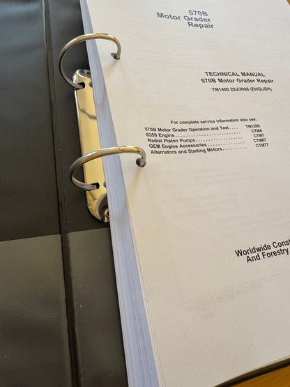 John Deere 570B Motor Grader Repair manual  TM1400 - physical product