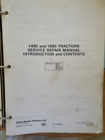 David Brown (Case) 1490 and 1690 tractors Service  manual - physical product