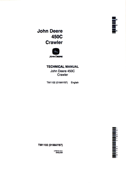 John Deere 450C crawler technical manual -  TM1102 - digital version