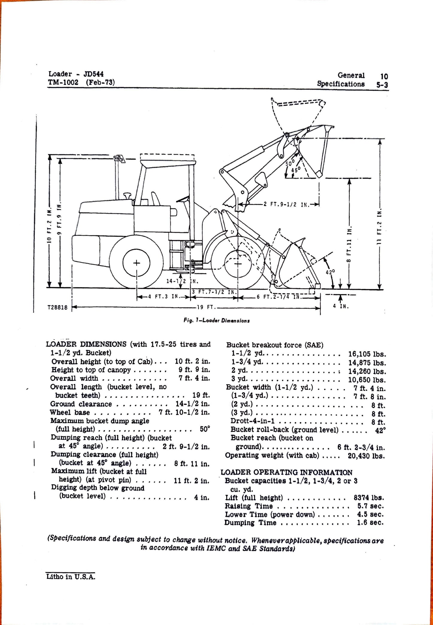 John Deere JD554 and JD544A Loaders Technical Manual TM1002 - digital version