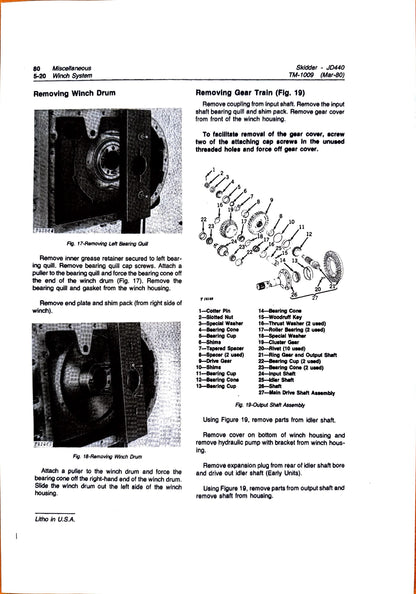 John Deere 440, 440 series-A and 440-B skidders Technical Manual TM1009 - digital version