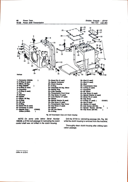 John Deere JD740 Grapple Skidder technical manual -  TM1101 - digital version