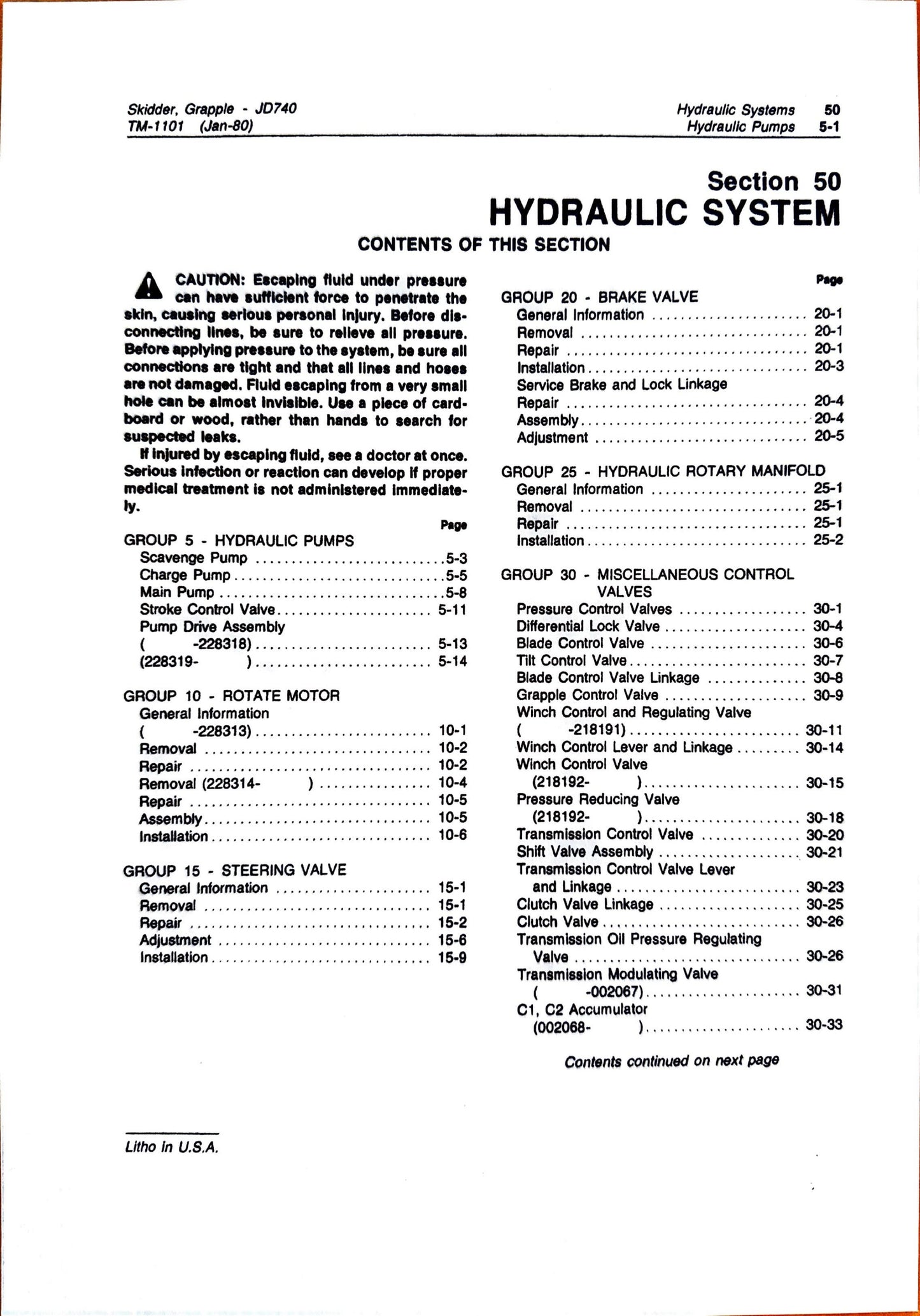 John Deere JD740 Grapple Skidder technical manual -  TM1101 - digital version