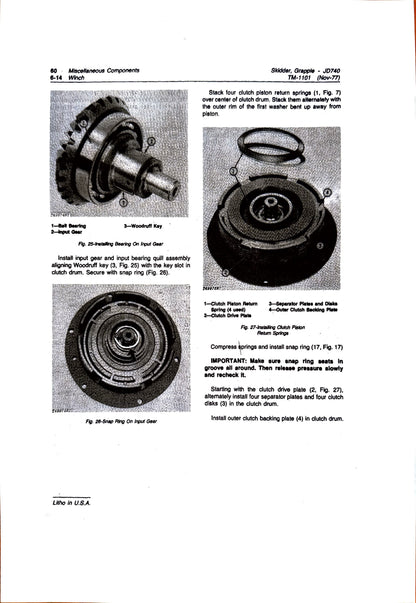 John Deere JD740 Grapple Skidder technical manual -  TM1101 - digital version