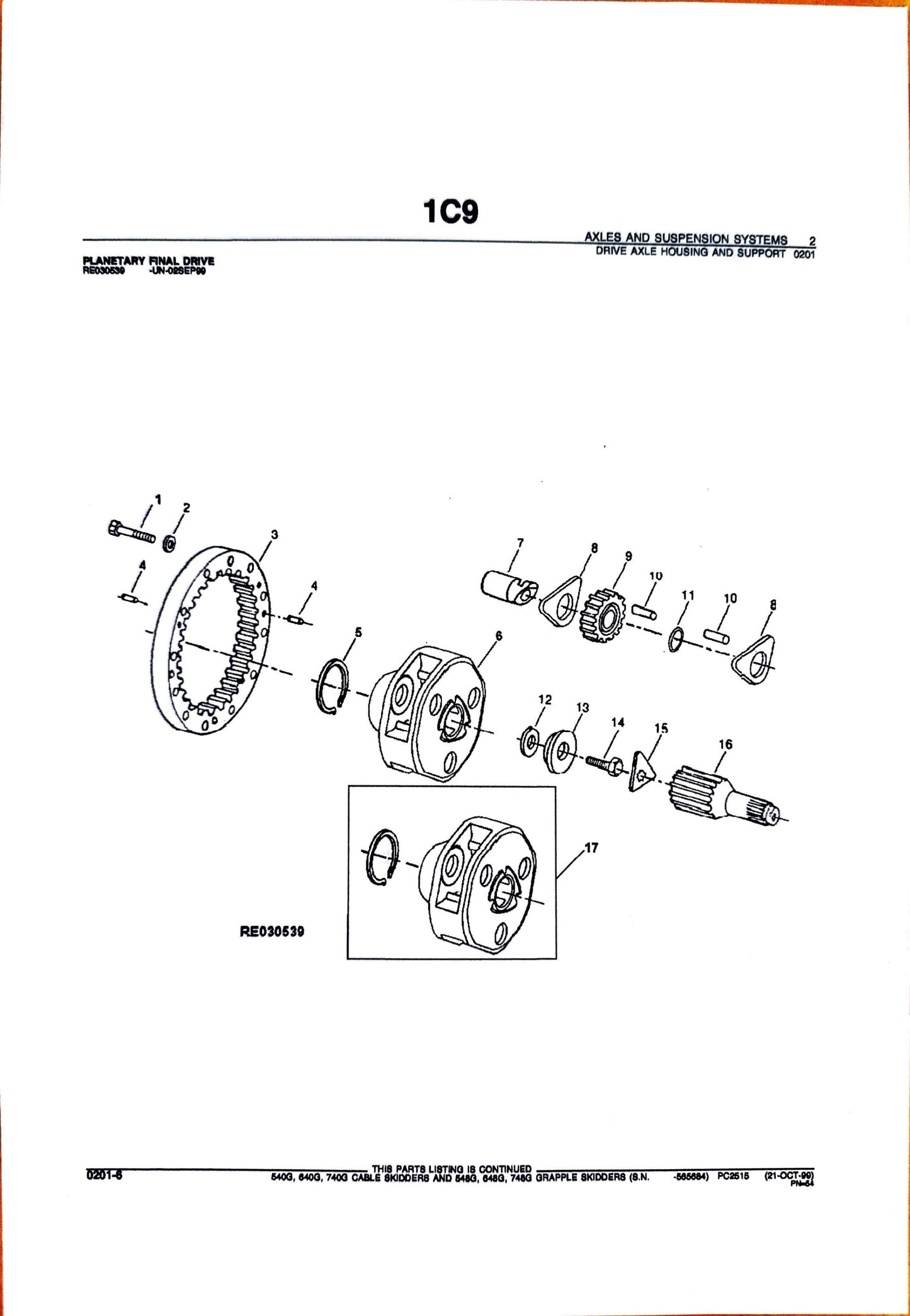 John Deere 540G, 640G, 740G Cable Skidders and 548G, 648G, 748G Grapple Skidders - Parts catalog - PC2515 digital version