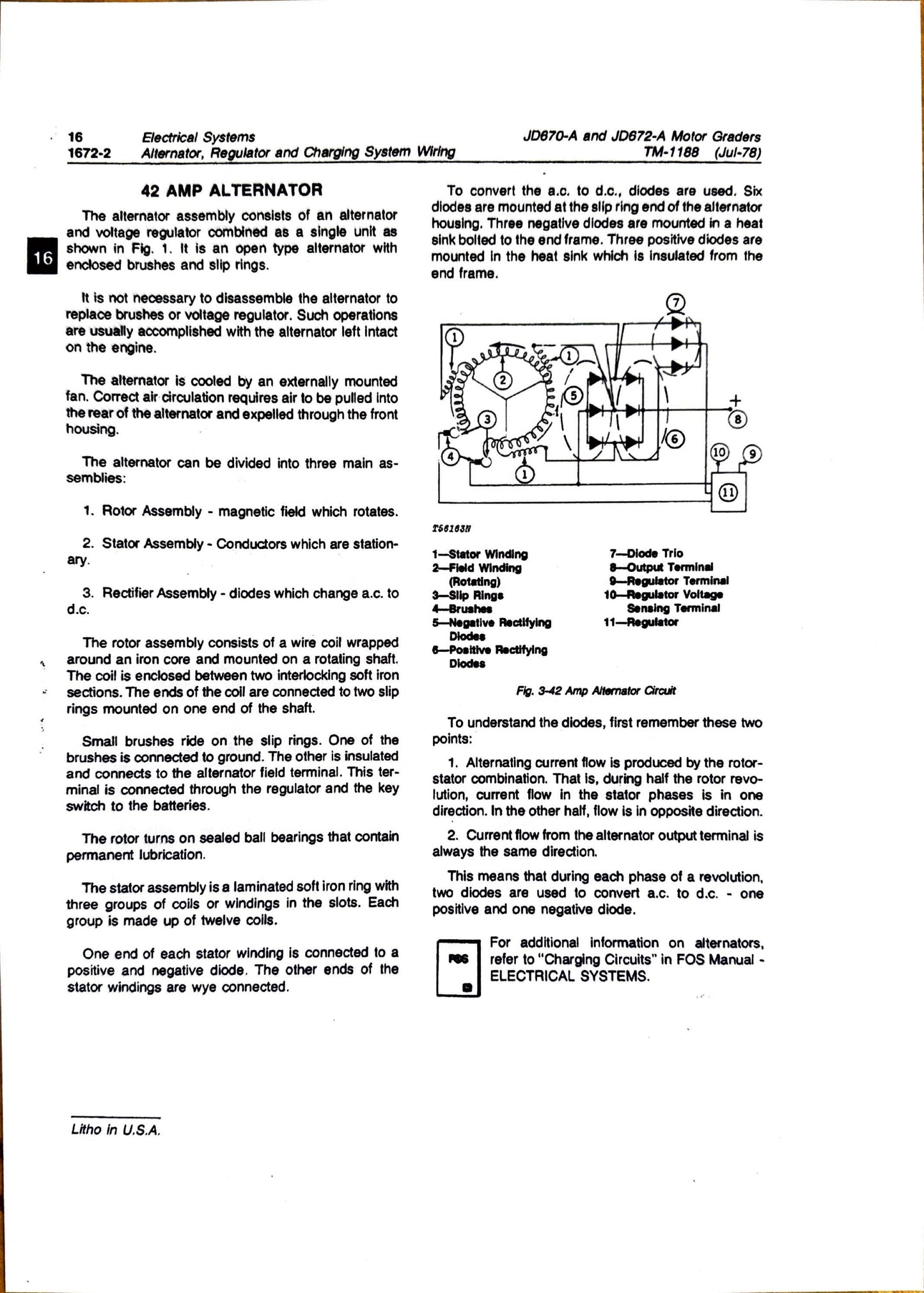 John Deere JD670A and 672A motor grader repair technical manual -  TM1188 - digital version