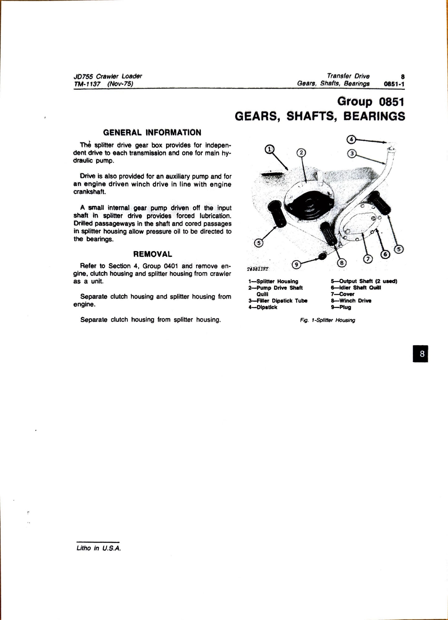 John Deere JD755 crawler loader technical manual -  TM1137 - digital version