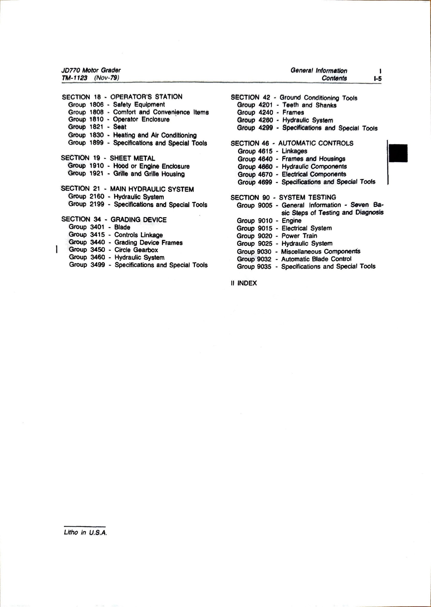 John Deere JD770 Motor Grader technical manual -  TM1123 - digital version