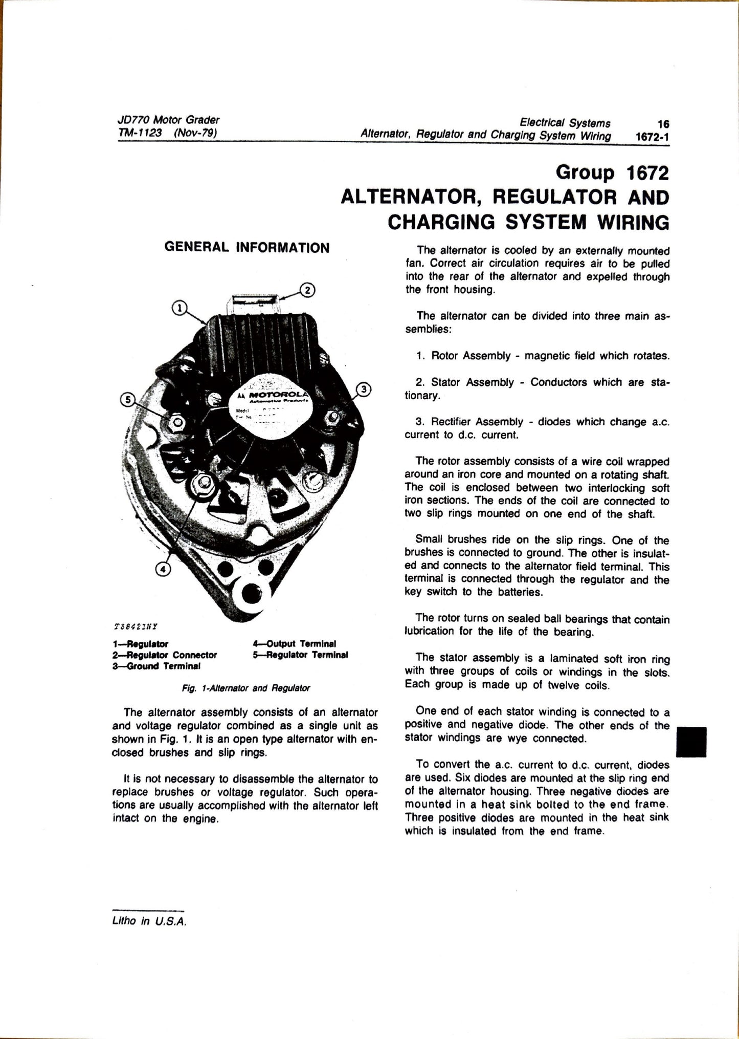 John Deere JD770 Motor Grader technical manual -  TM1123 - digital version
