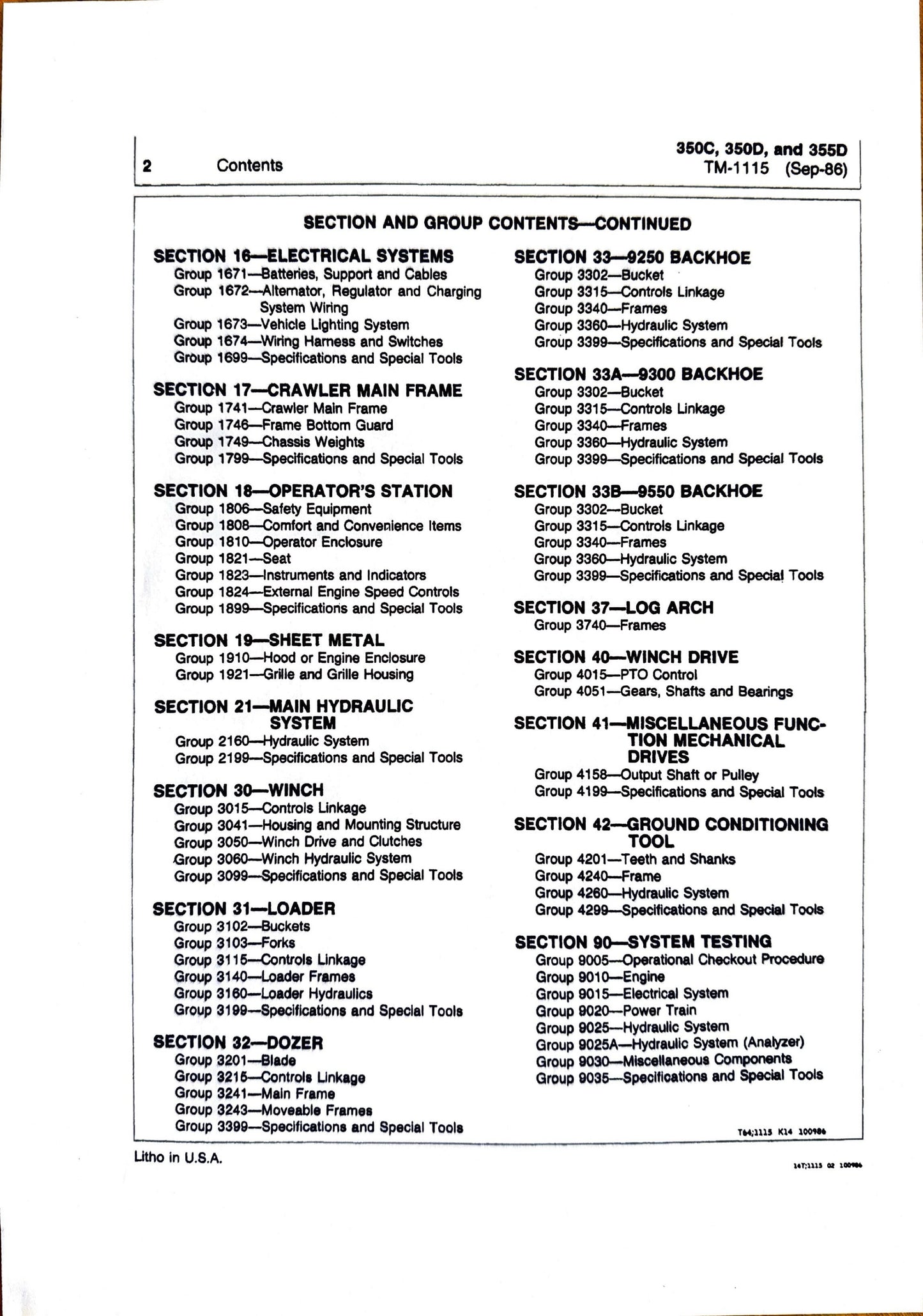 John Deere 350C, 350D crawler bulldozer, 350C, 355D crawler loader technical manual -  TM1115 - digital version