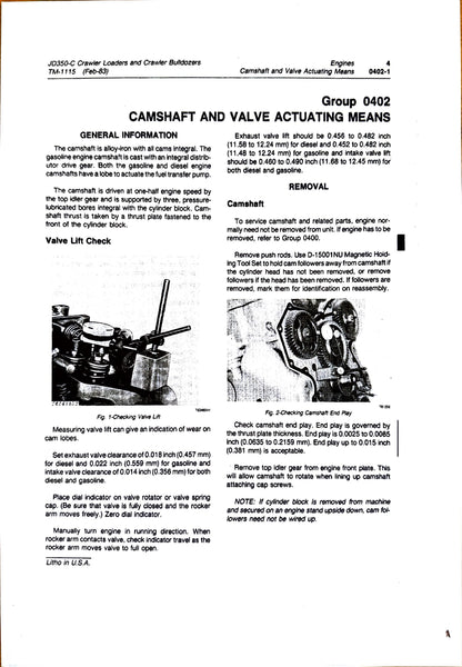 John Deere 350C, 350D crawler bulldozer, 350C, 355D crawler loader technical manual -  TM1115 - digital version