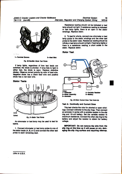 John Deere 350C, 350D crawler bulldozer, 350C, 355D crawler loader technical manual -  TM1115 - digital version