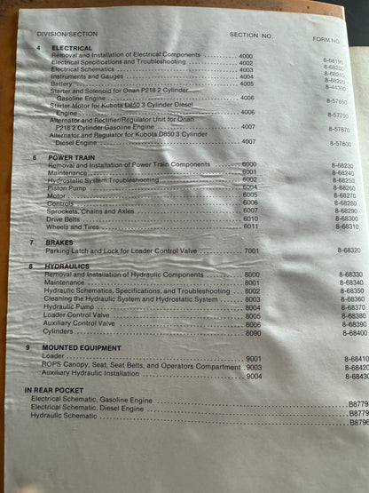 Case 1818 Uni-loader service manual BUR 8-66100- physical product