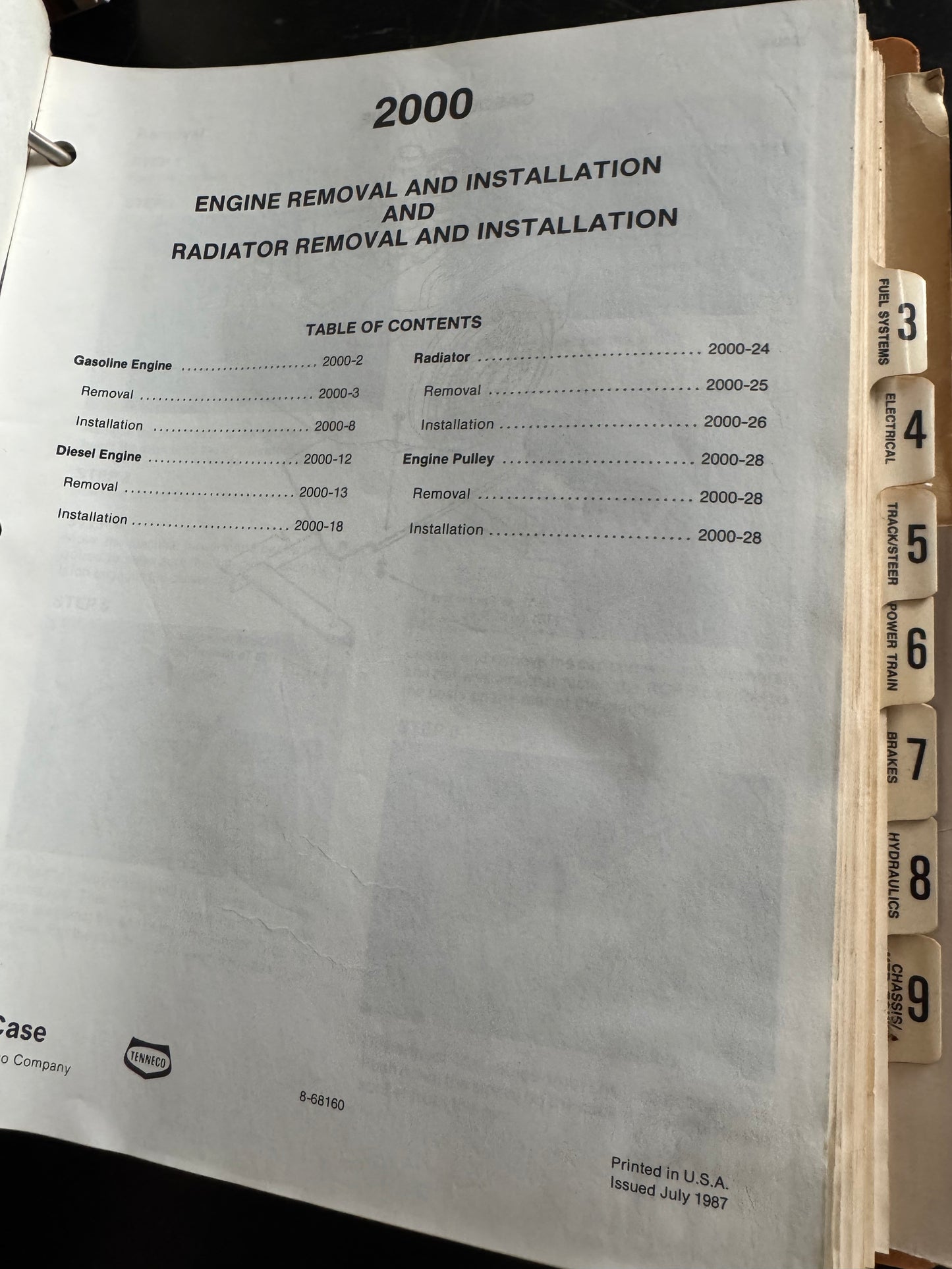 Case 1818 Uni-loader service manual BUR 8-66100- physical product
