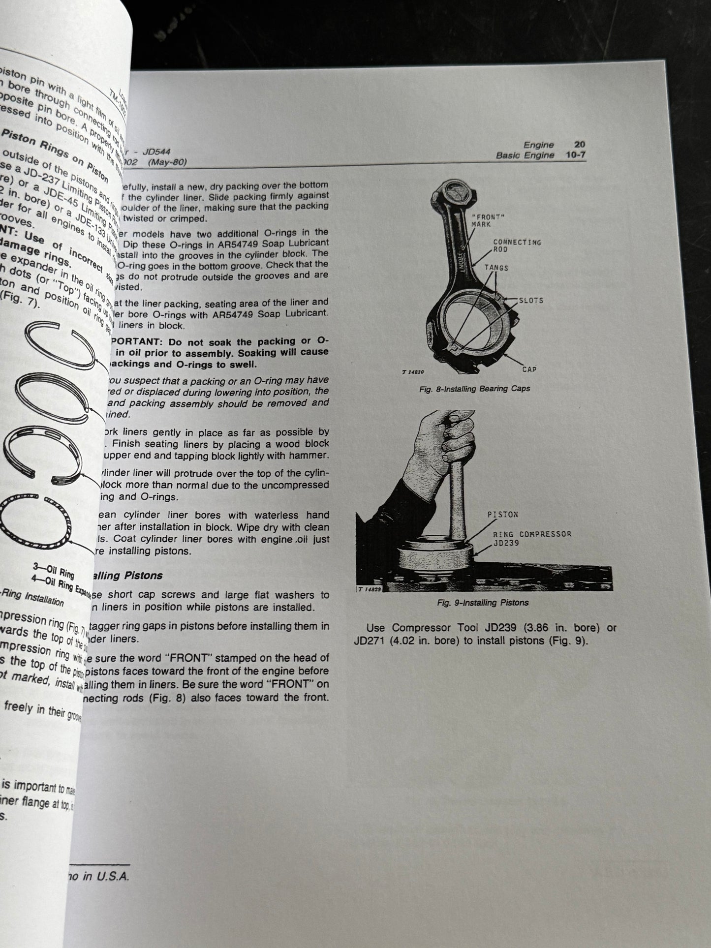 John Deere JD544 and JD544-A Loaders Technical manual  TM1002 - physical product
