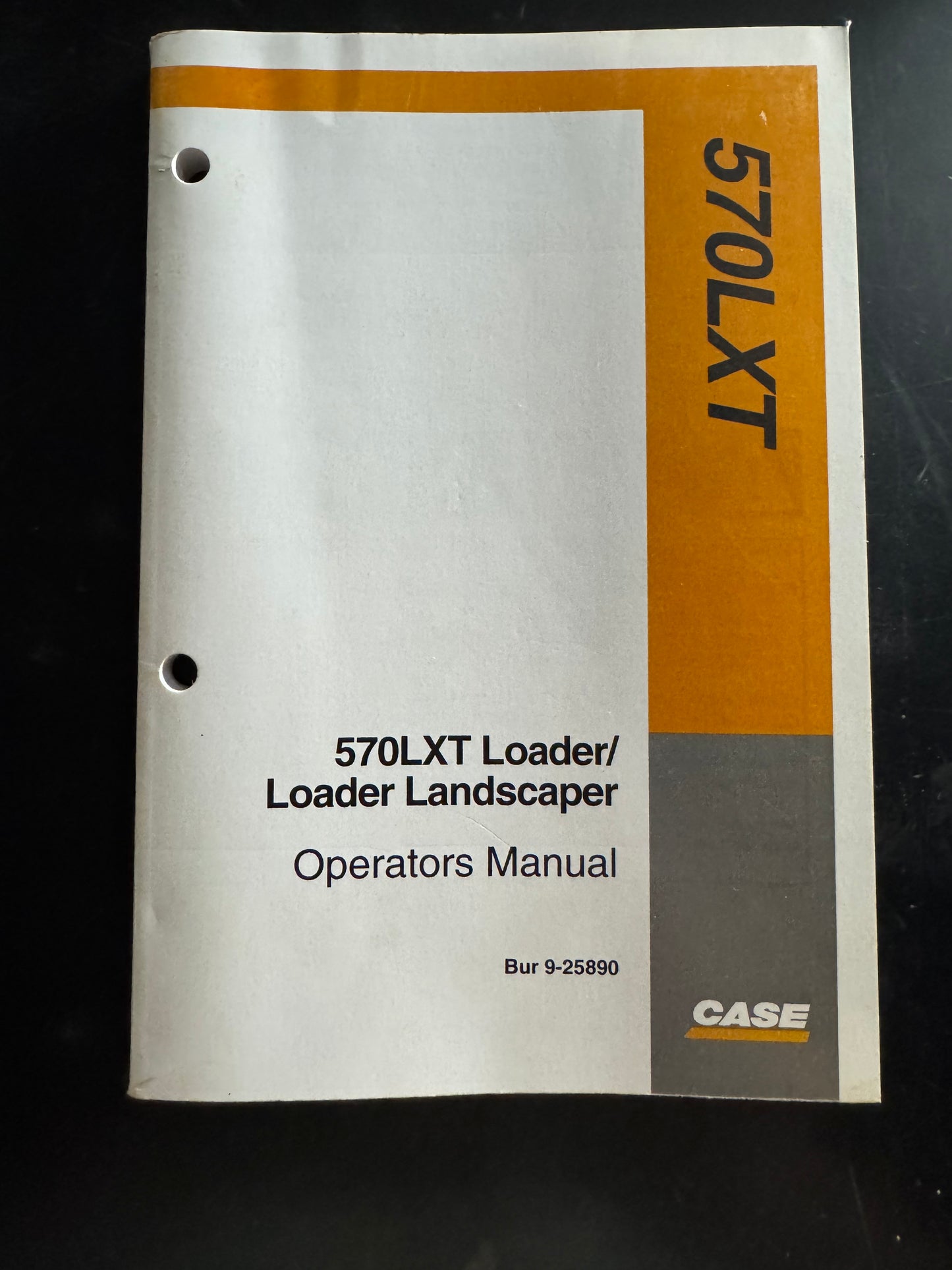 Case 570LXT Loader/Loader Landscaper Operator's manual Bur 9-25890 - physical product