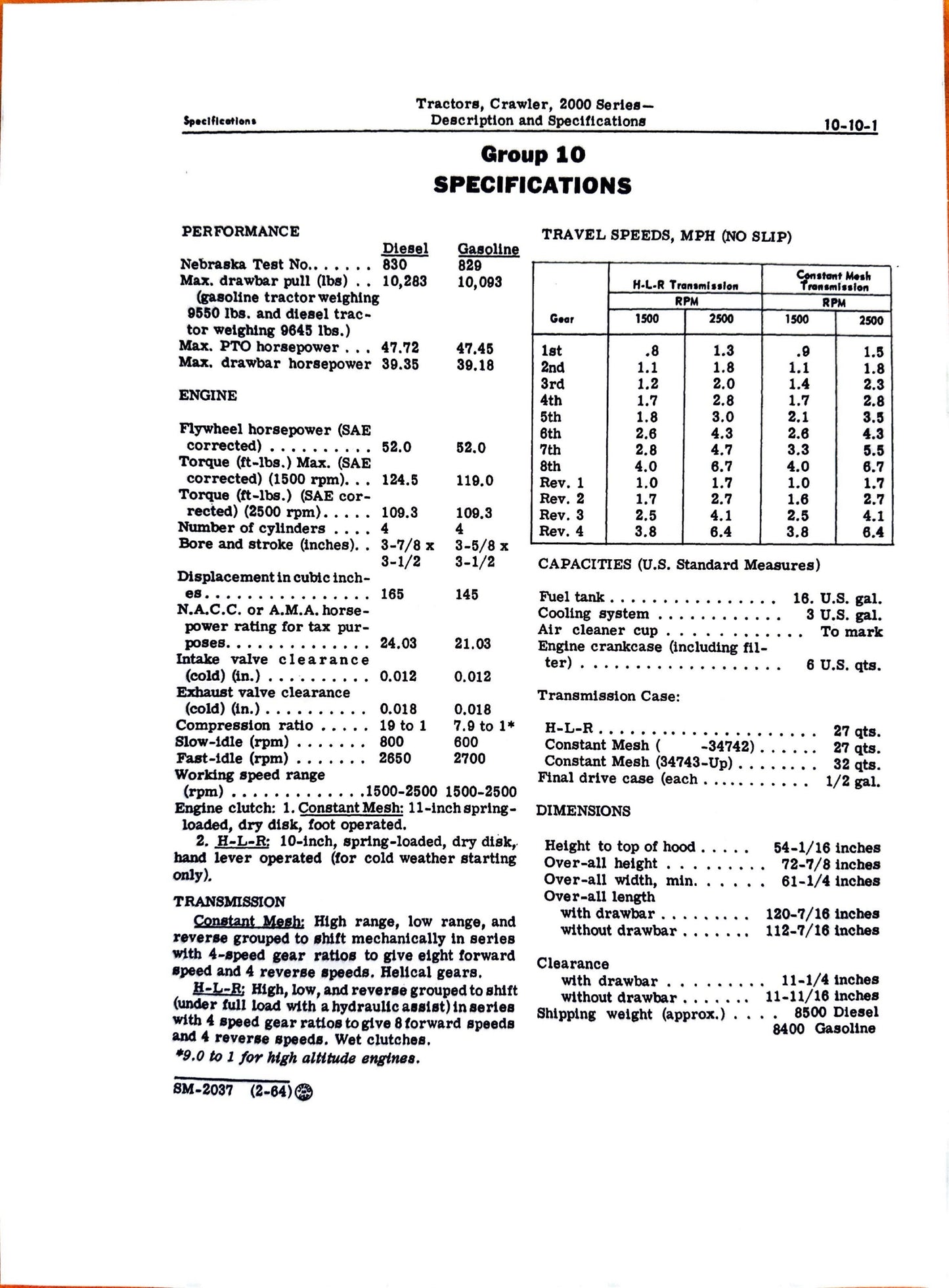 John Deere Series 2000 Crawler tractors SM2037 Service Manual - digital version