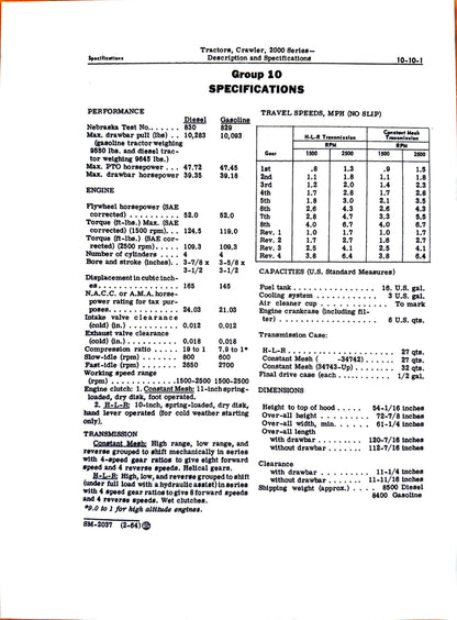 John Deere Series 2000 Crawler tractors SM2037 Service Manual - digital version