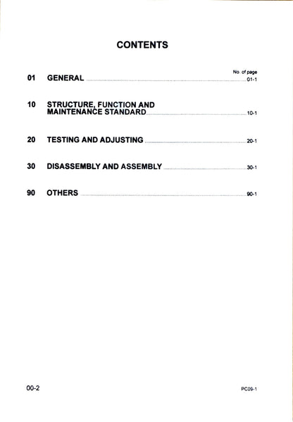 Komatsu Shop Manual PC09-1 SEBM026103 - digital version