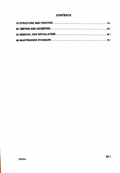 Komatsu PC27R-8 Deluxe hydraulic excavator Shop Manual  WEBM003800 - digital version