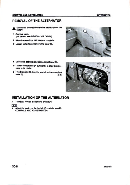 Komatsu PC27R-8 Deluxe hydraulic excavator Shop Manual  WEBM003800 - digital version