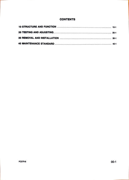 Komatsu PC27R-8 hydraulic excavator Shop Manual  WEBM002900 - digital version