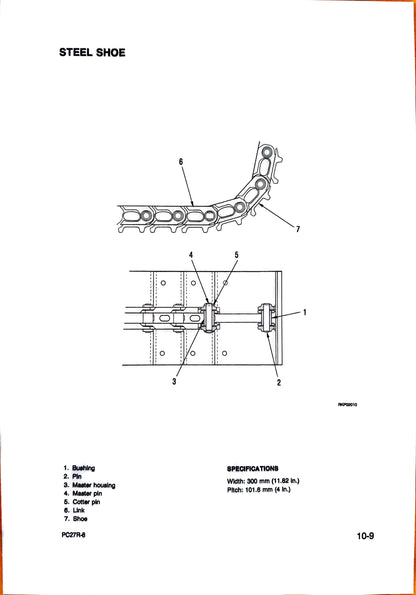 Komatsu PC27R-8 hydraulic excavator Shop Manual  WEBM002900 - digital version