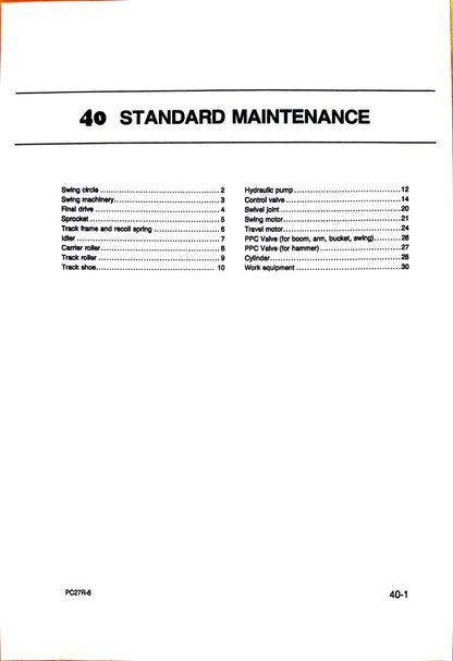 Komatsu PC27R-8 hydraulic excavator Shop Manual  WEBM002900 - digital version