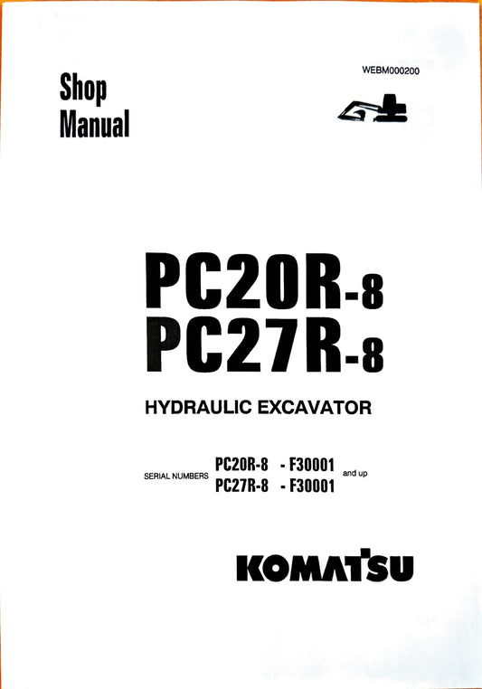 Komatsu PC20R-8 and PC27R-8 hydraulic excavators Shop manual - digital version. WEBM000200