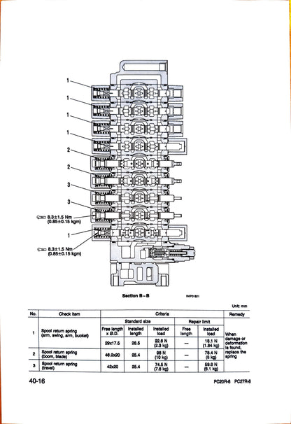 Komatsu PC20R-8 and PC27R-8 hydraulic excavators Shop manual - digital version. WEBM000200