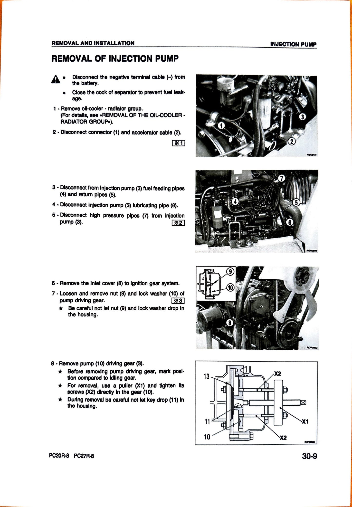 Komatsu PC20R-8 and PC27R-8 hydraulic excavators Shop manual - digital version. WEBM000200