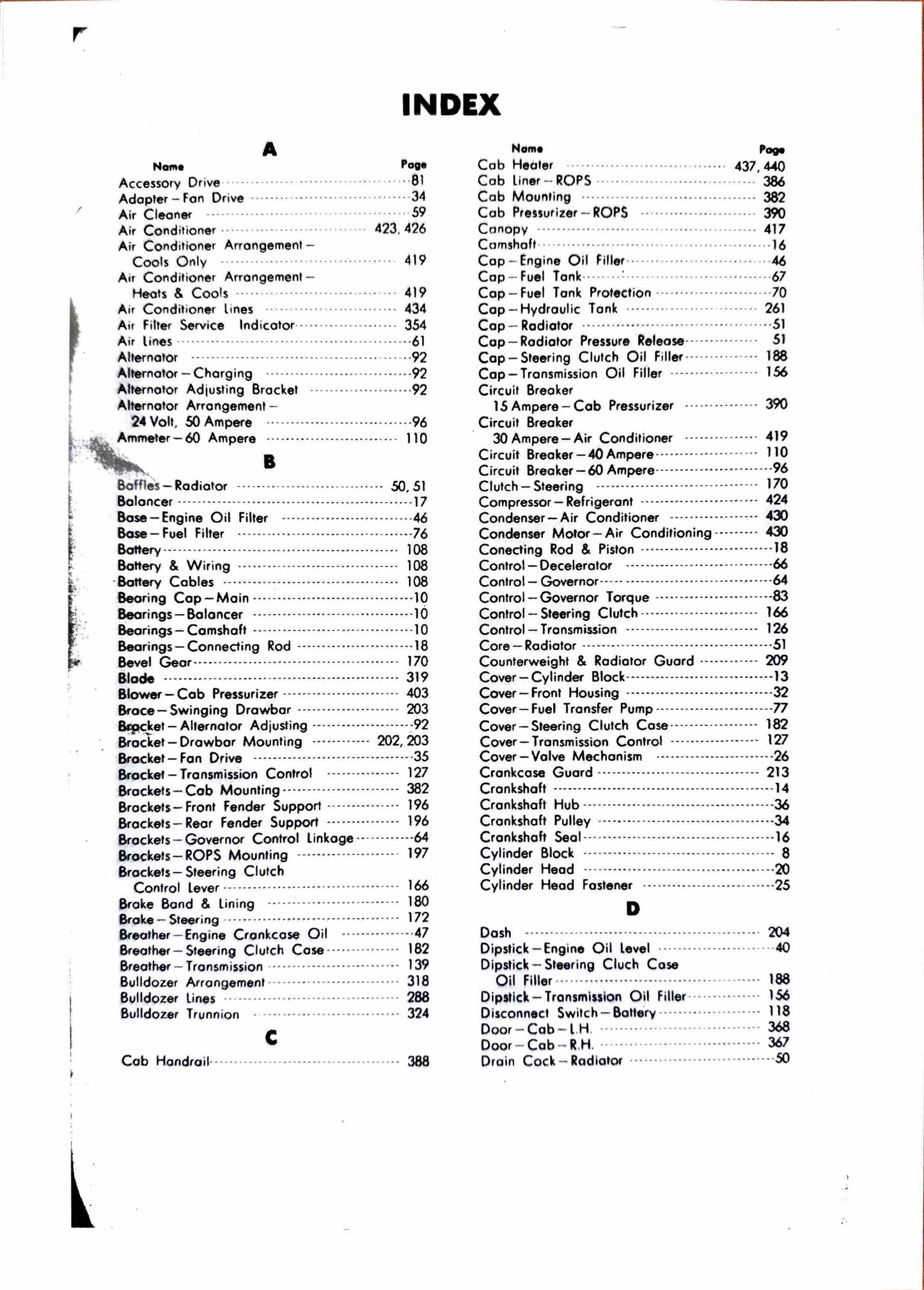Caterpillar D4E Tractor Parts manual - digital version