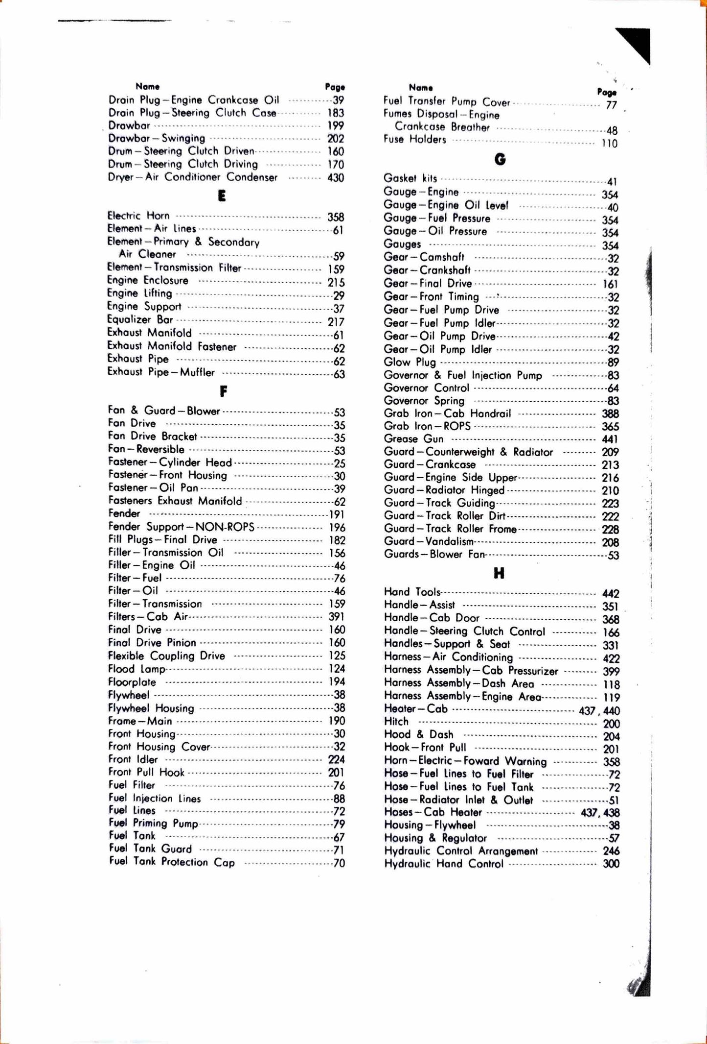 Caterpillar D4E Tractor Parts manual - digital version